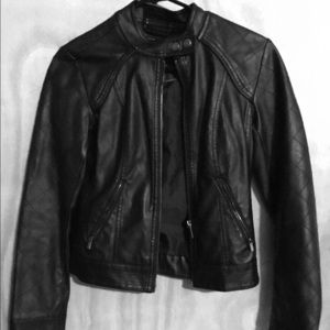 Black leather jacket